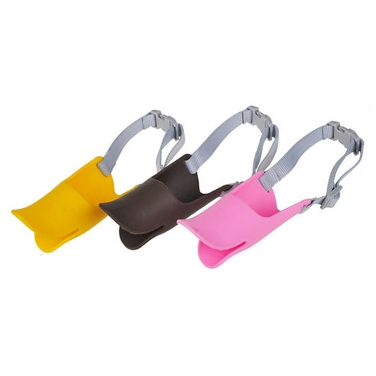 Cute Duck Mouth Shape Silicone Muzzle for Pet Dog, Size: L, L Pink, L Yellow, L Coffee