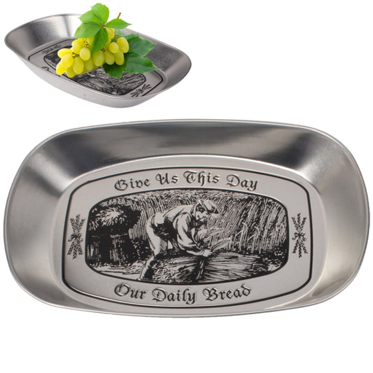 Stainless Steel Multi-purpose Tray Fruit Bowl Dessert Plate , Ship