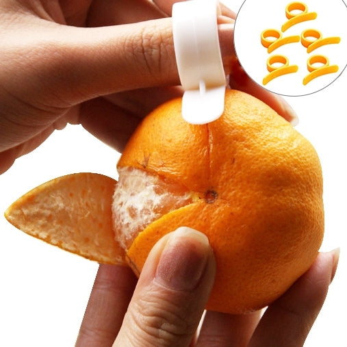 10pcs Ring Type Lemon Orange Tangerine Opener Peeler Peel Slicer Cutter Fruit Skin Remover Knife Helper, Random Color Delivery, 100 PCS Ring Type