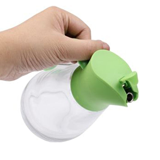 Automatic Lid Open Glass Oil Bottle