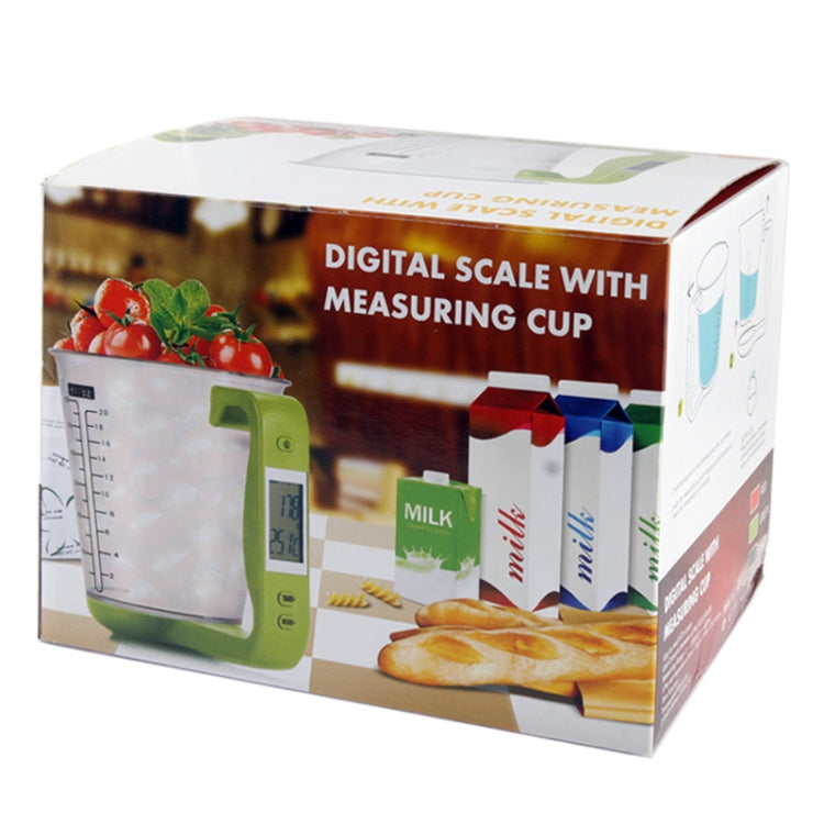 Digital Scale with Measuring Cup / Thermometer, Green