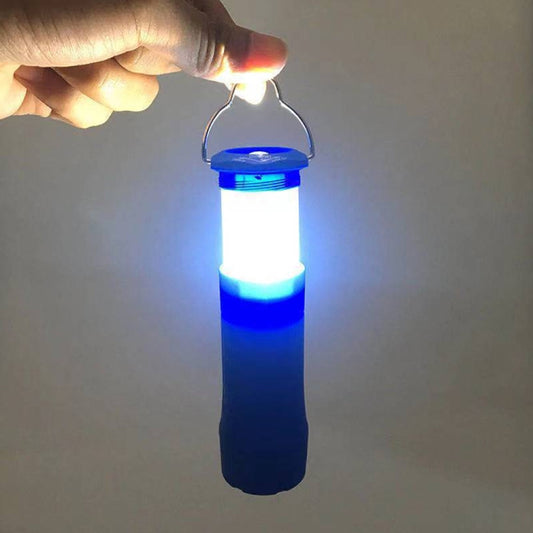 LED Flashlight Camping Lamp Handy Aluminum Ultra Bright Telescopic Torch with Clip