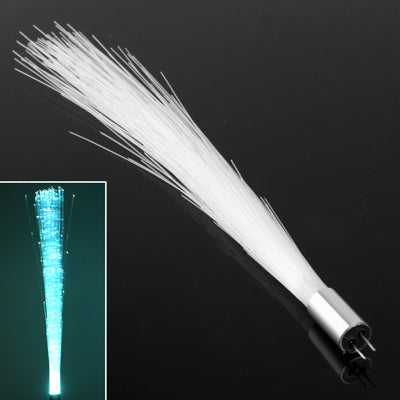 LED optical fiber light with bundled strands and inline connector