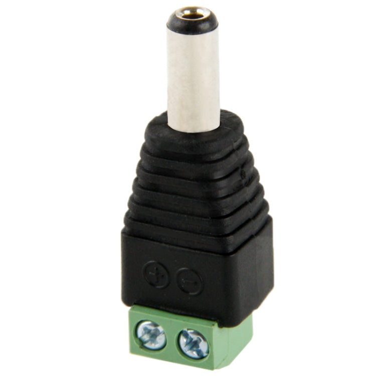 DC power male jack with green 2-screw terminal block for 5.5mm x 2.1mm DC