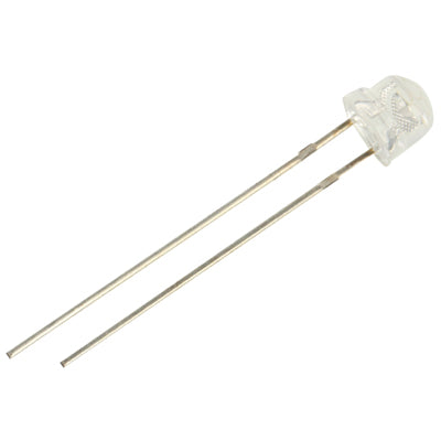 Straw-hat LED lamp with clear cap and two metal leads
