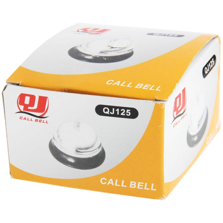 QJ125 stainless steel call bell in retail box with CALL BELL graphics