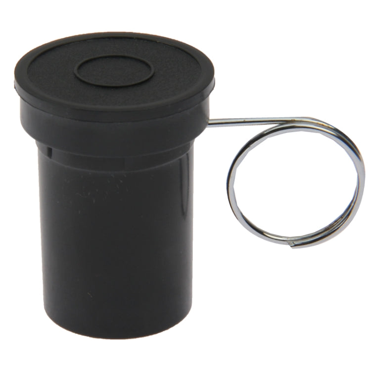 Mini monocular thumb telescope eyepiece end cap and finger loop strap, black body