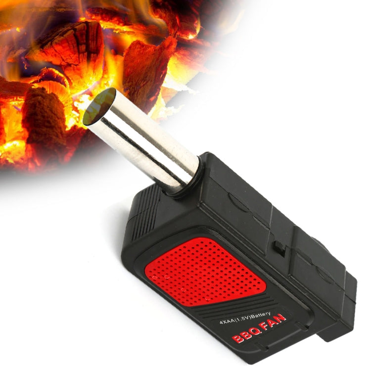 Electric BBQ air blower with black body and red perforated intake panel
