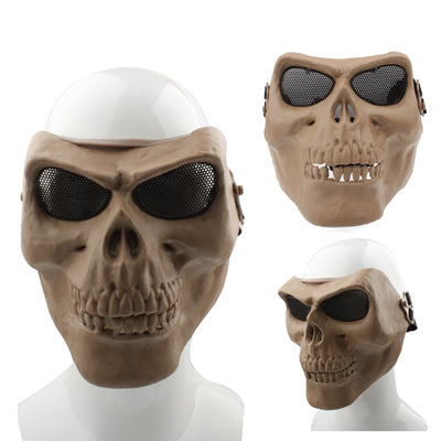 Brown skeleton face mask set with mesh eye panels and elastic side straps
