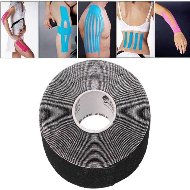 Waterproof kinesiology tape roll, black color