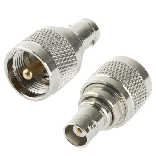 Metal M-head male to BNC-K adapter, two connectors with knurled grips