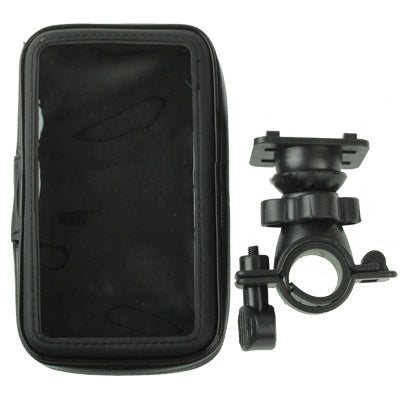 Waterproof phone case with clear front window and removable handlebar holder mount