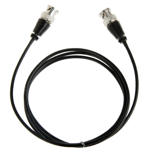 BNC male to BNC male coax cable, 1.2m, black cable with silver connectors