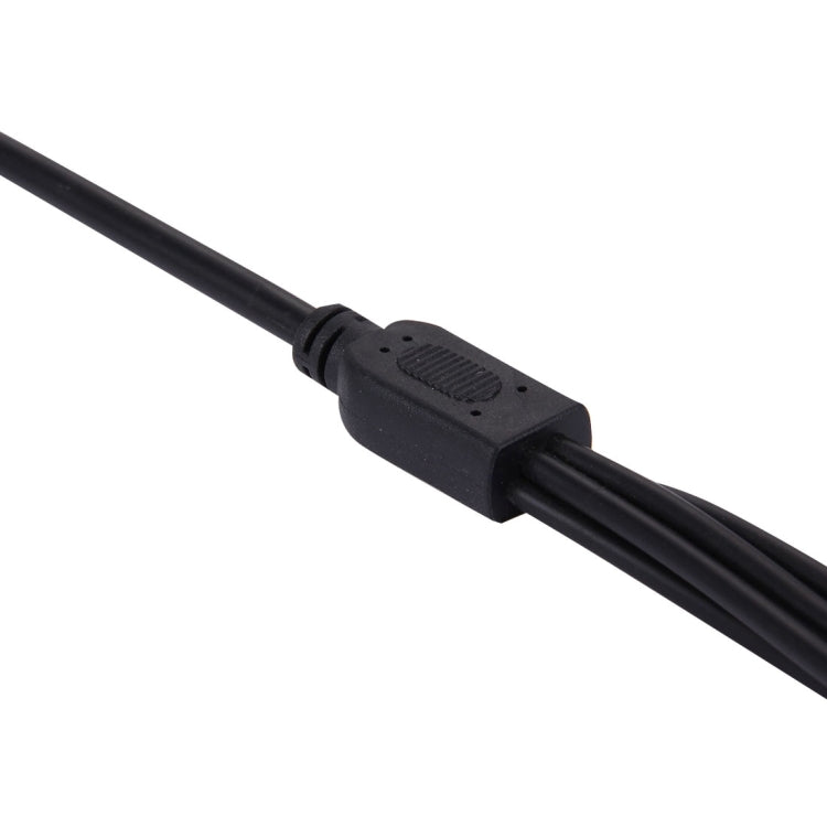5.5x2.1mm DC female connector on black power splitter cable