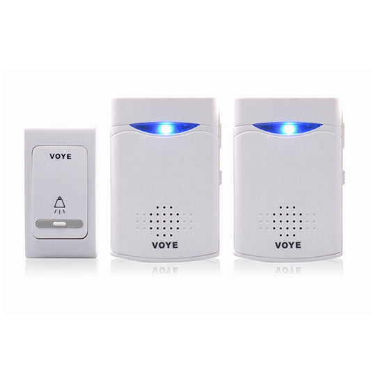 VOYE wireless door chime kit: two receivers and a push-button transmitter