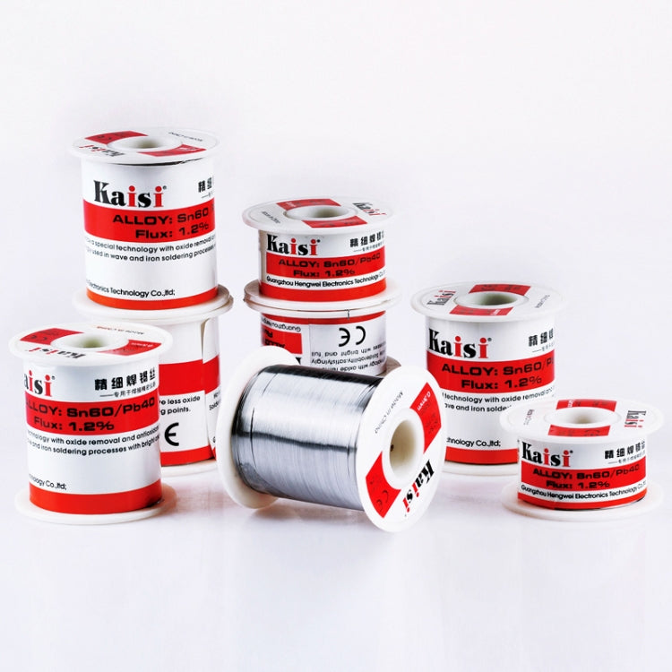 Assorted tin-lead rosin core solder wire spools with red labels, 0.4mm
