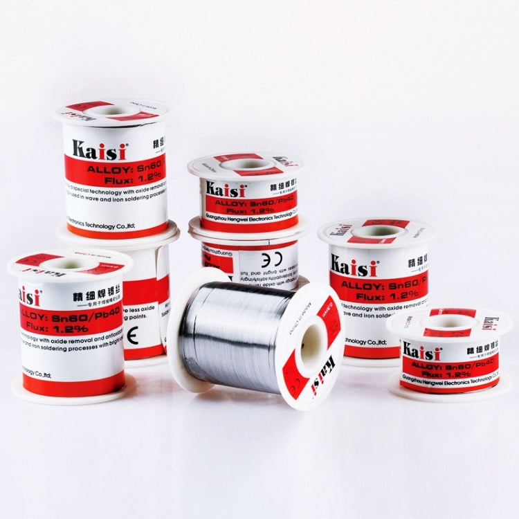 Set of rosin core solder wire spools, red-white labels, 0.6mm, 50g each