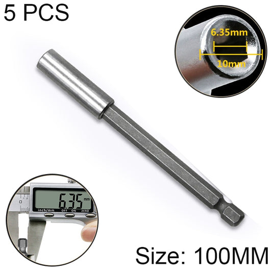 100mm 1/4 hex magnetic drill extension rod, 6.35mm tip, 10mm joint