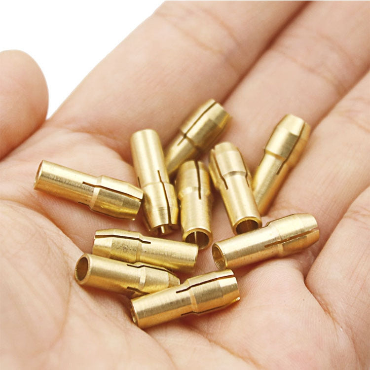 10 PCS Three-claw Copper Clamp Nut for Electric Mill Fittings,Bore diameter: 2.2mm, Bore diameter: 2.2mm