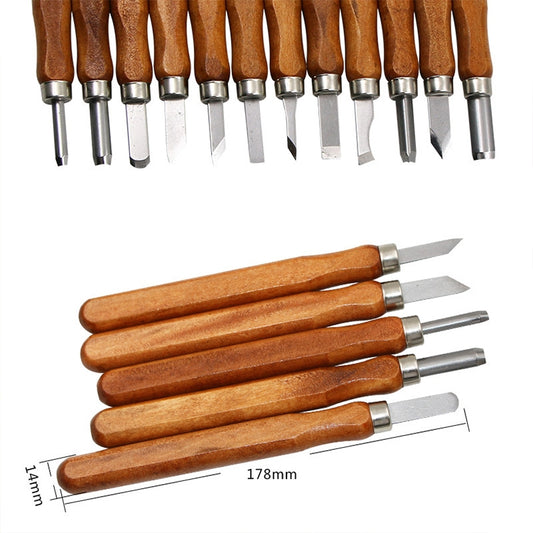 12 in 1 Wood Carving Chisels Knife Basic Woodcut Working Handmade Rubber Stamps Hand Tools, Chisels Knife