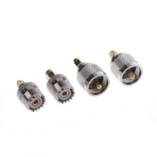 Four-piece RF adapter kit, PL259/SO239 to SMA male and female connectors