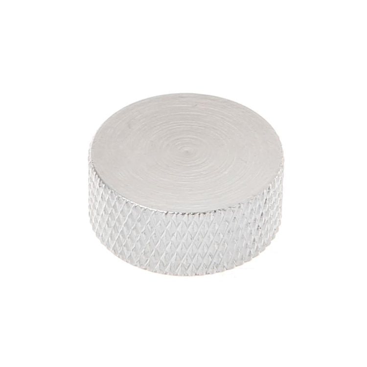 UHF N female RF dust cover cap, flat top with textured silver surface