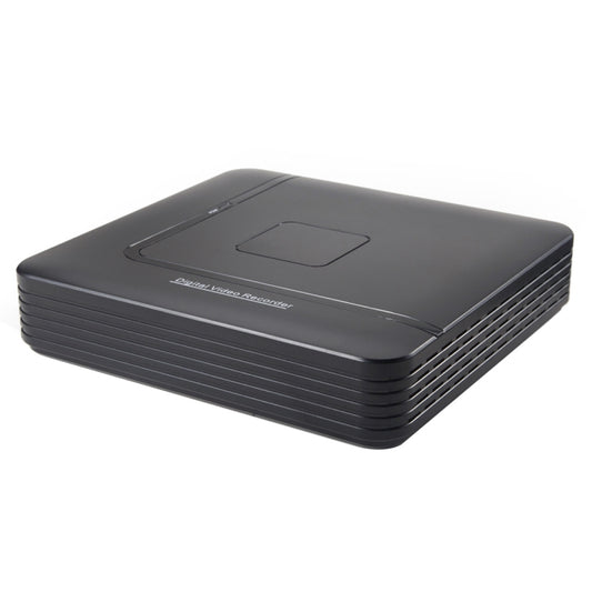 Black DVR angled view with top control panel and vented side design