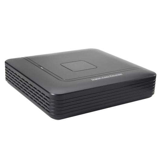 Mini AHD DVR, matte black enclosure with vented sides and top square status panel