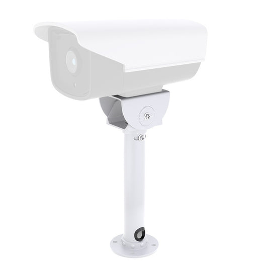 White universal wall-mount camera bracket with adjustable head and round base plate