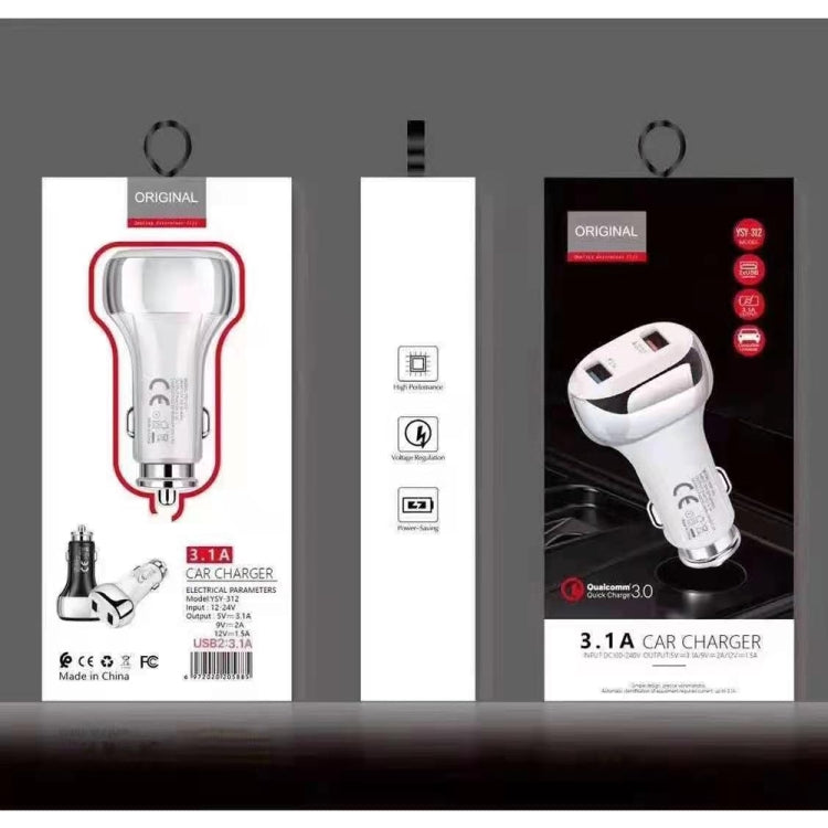 Car charger and Micro USB cable set in retail box, dual-port design