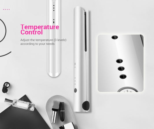 K-SKIN Portable Rechargeable Hair Straightener Curler Ceramic Iron Styling Tool Cordless Adjustable Temperature Fast Heat
