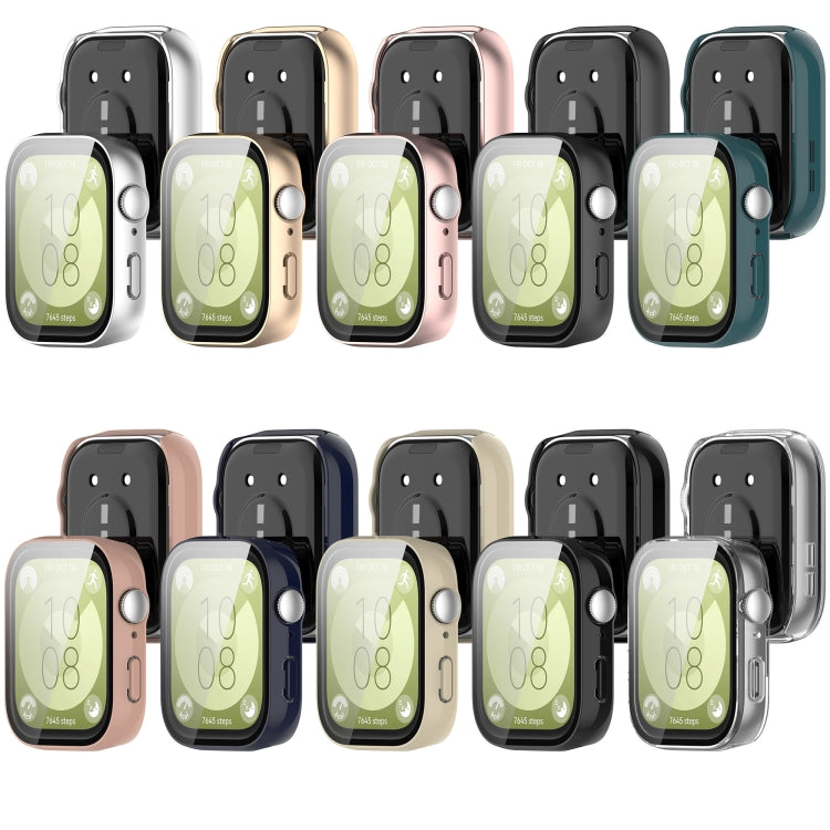 Watch protective cases with built-in screen protectors in assorted colors, shown front and back