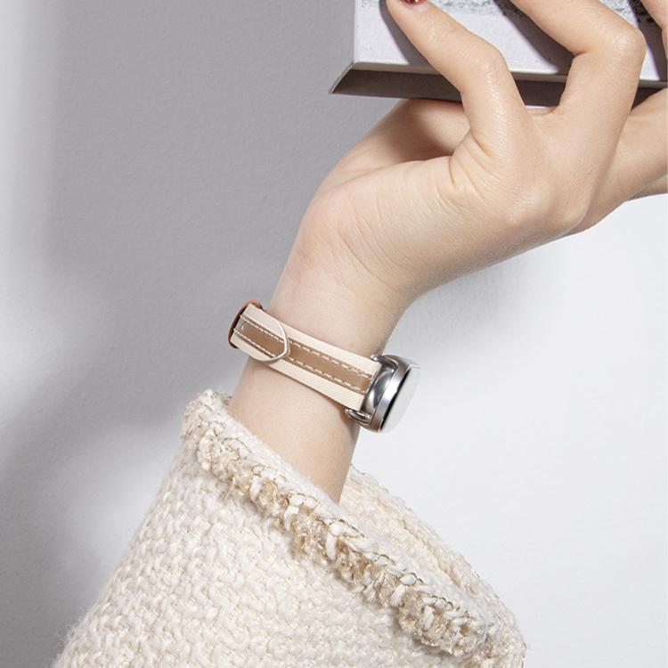 Composite Stitching Genuine Leather Watch Band, For Xiaomi Smart Band 11 / 10 / 9 / 8