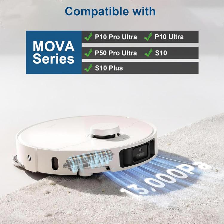 Robot vacuum on carpet surface shown for compatibility with replacement brush roll