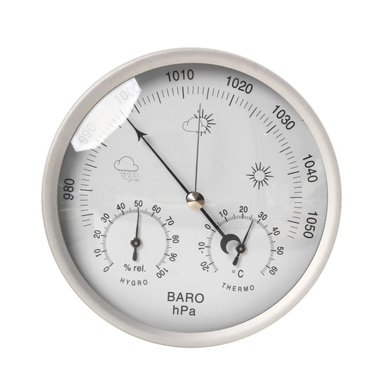 THB9392 Wall Mounted Digital Thermometer Hygrometer Household High Accuracy Pressure Gauge Air Weather Instrument Barometer, THB9392 (Gold), THB9392 132mm