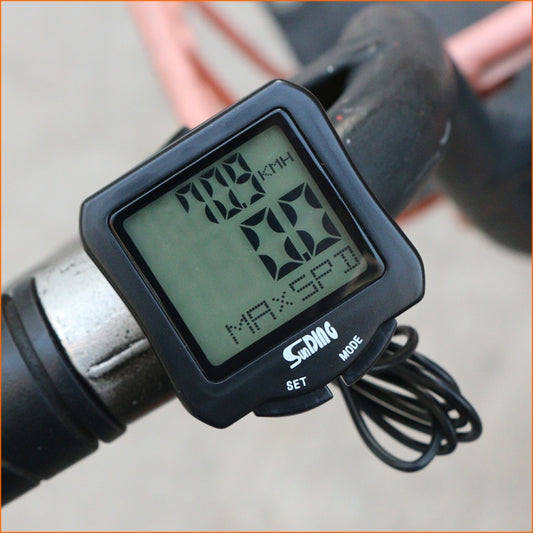 SUNDING SD-570 Bicycle Speedometer Cycling Computer LCD Digital Display Waterproof Odometer Speedometer Stopwatch, SD-570