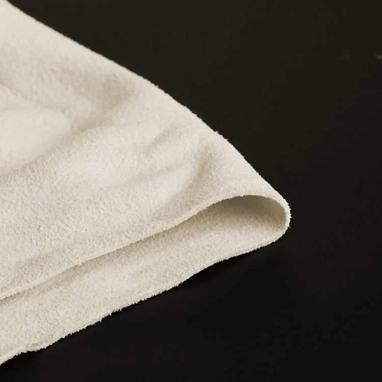 Chamois leather cleaning cloth, off-white soft edge with short pile