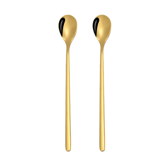 2 PCS Stainless Steel Spoon Creative Coffee Spoon Bar Ice Spoon Gold Plated Long Stirring Spoon, Round Spoon Silver, Pointed Spoon Silver, Square Spoon Silver, Round Spoon Gold, Pointed Spoon Gold, Square Spoon Gold, Round Spoon Rose Gold