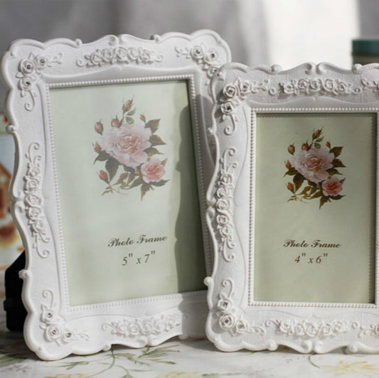 Home Decoration Pastoral Style Rose Carved Picture Frame Decoration, Carved Picture Frame