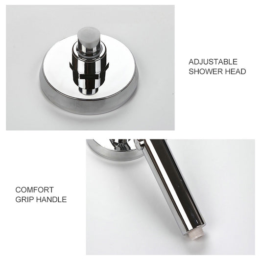 Universal Pressurized One-touch Water Stop Hand Shower Head, White Color Gold, Silver Color Gold