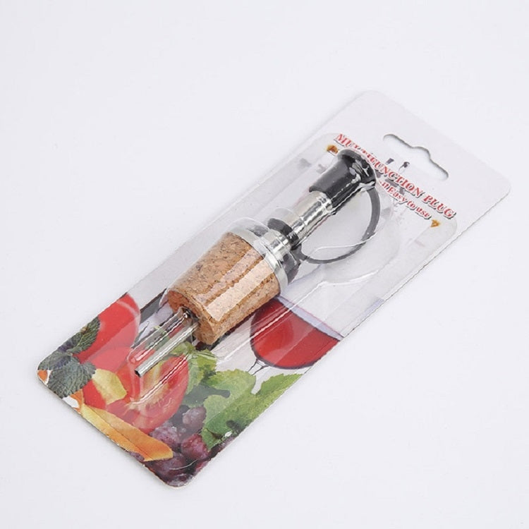 Wine diversion spout dispenser set in blister packaging with cork stoppers and metal tips
