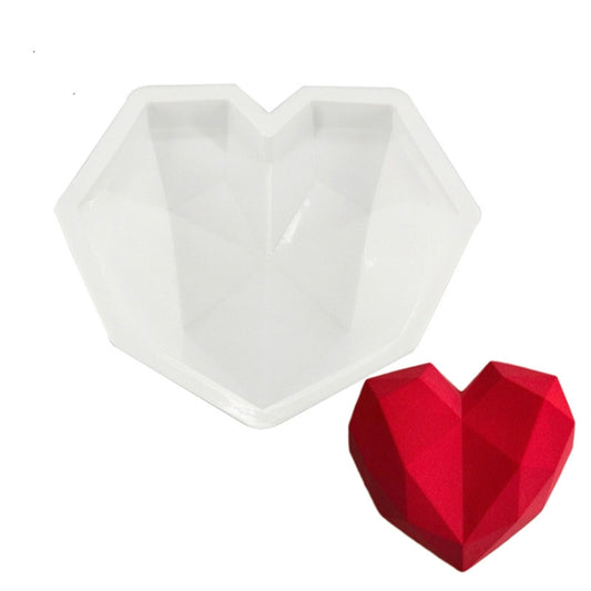 3 PCS Diamond Love DIY Cake Silicone Mold Sponge Baking Tool Chiffon Mousse Dessert Mold, Diamond Love Shape