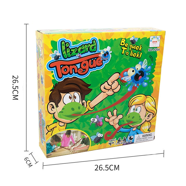 Lizard Tongue interactive sports board game box with cartoon lizard and tongue graphic.