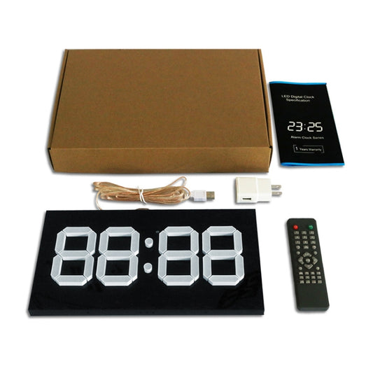 Creative Wall Clock Alarm Clock Simple Remote Control Perpetual Calendar Electronic Clock US Plug, Single-sided Remote Control