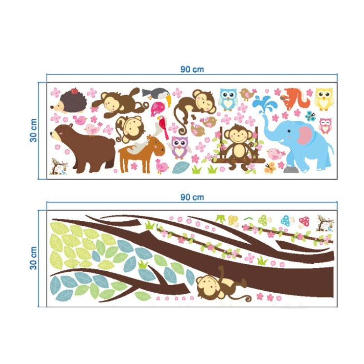 Swinging Monkey Wall Sticker Children's Room Kindergarten Environment Arrangement Removable Mural, Swinging Monkey