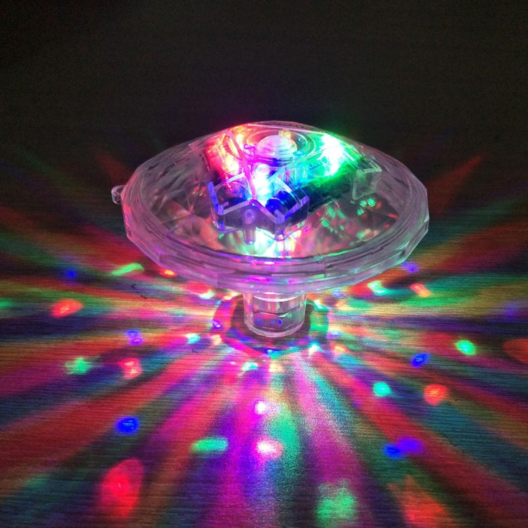 Clear diamond-top RGB LED underwater lamp with colorful starburst glow