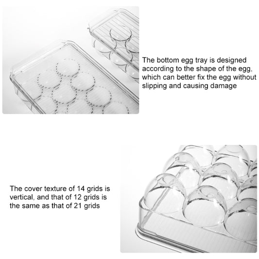 Kitchen Refrigerator Storage Box Compartment with Lid Egg Storage Box, 12 Grid, 14 Grid, 21 Grid