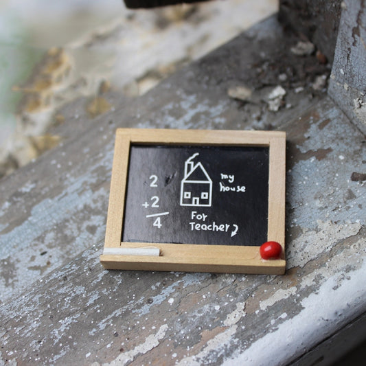 Doll House Miniature Accessories Wooden Blackboard Model Toy, Wooden Blackboard