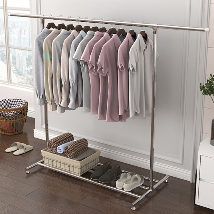 Telescopic drying rack with hanging rod and lower shoe rack for storage