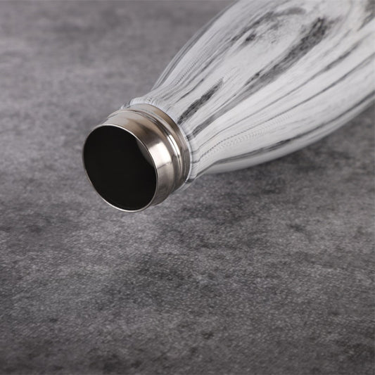 Vacuum flask water bottle base with stainless rim and black inner lining
